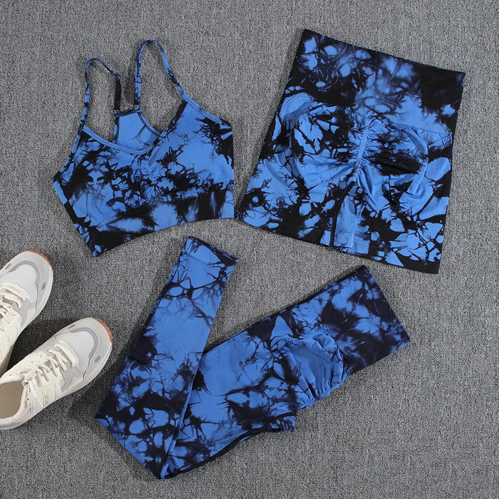 Kit 3 Peças Conjuntos de Yoga sem Costura | Sutiã Short e Calça Legging - Yogai