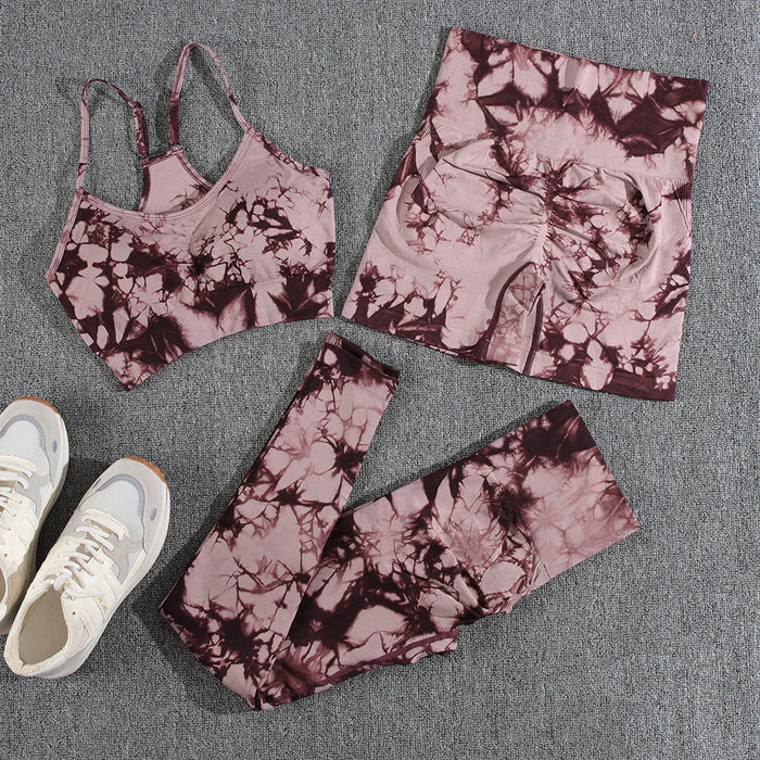 Kit 3 Peças Conjuntos de Yoga sem Costura | Sutiã Short e Calça Legging - Yogai