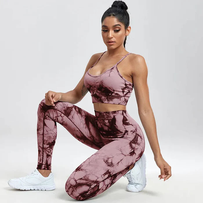 Kit 3 Peças Conjuntos de Yoga sem Costura | Sutiã Short e Calça Legging - Yogai